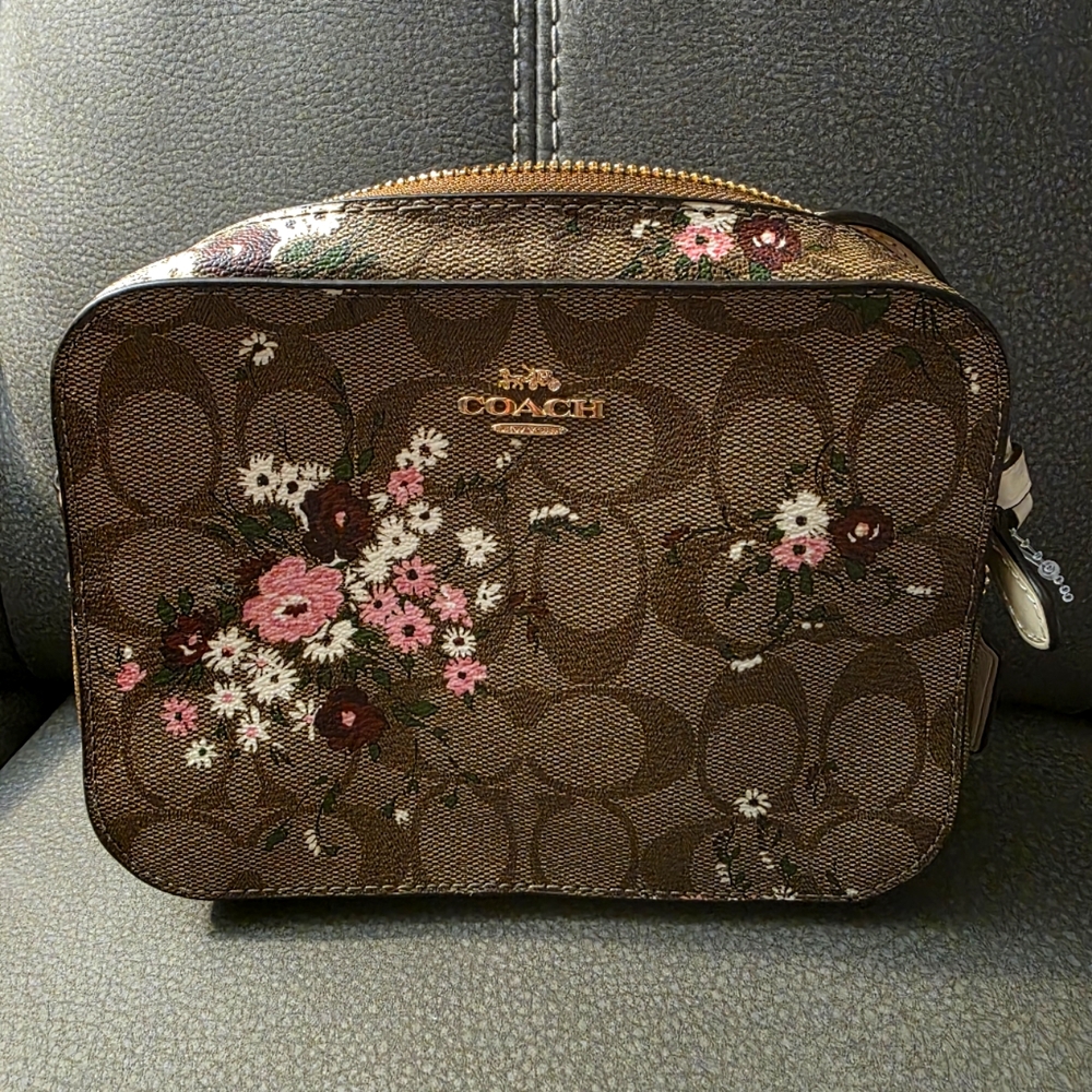 Coach floral crossbody camera bag